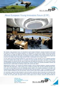 About European Young Innovators Forum (EYIF)  a g e |