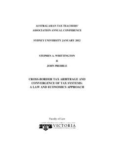 AUSTRALASIAN TAX TEACHERS’ ASSOCIATION ANNUAL CONFERENCE SYDNEY UNIVERSITY JANUARY[removed]STEPHEN A. WHITTINGTON