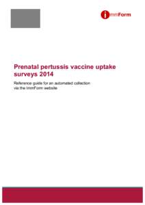 Prenatal pertussis vaccine uptake surveys 2014 | Reference guide