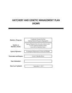 HATCHERY AND GENETIC MANAGEMENT PLAN