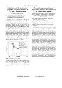 Goldschmidt Conference AbstractsOptimization of thermodynamic properties and phase diagrams of