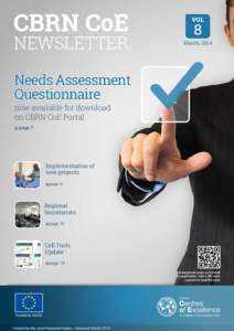 March, 2014  Needs Assessment Questionnaire now available for download on CBRN CoE Portal