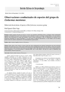 R. Díaz-Vega / Boletín Chileno de Herpetología 2: XXX-XXX  ISSN: NOTA