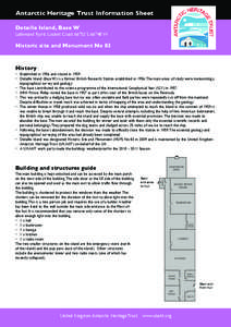 Antarctic Heritage Trust Information Sheet Detaille Island, Base W Lallemand Fjord, Loubet Coast 66°52’S, 66°48’W