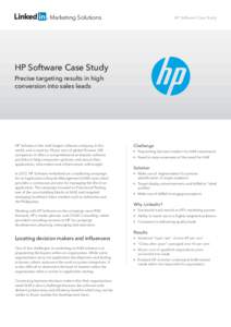 LinkedIn / Social information processing / Social media / Web 2.0 / HP Software Division / Application lifecycle management / Computing / Technology / Hewlett-Packard