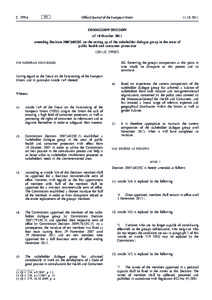 Commission Decision of 10 October 2011 amending Decision[removed]EC on the setting up of the stakeholder dialogue group in the areas of public health and consumer protection