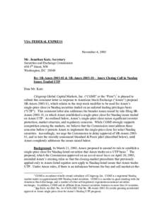 VIA: FEDERAL EXPRESS November 4, 2003 Mr. Jonathan Katz, Secretary Securities and Exchange Commission 450 5th Street, NW Washington, DC 20549