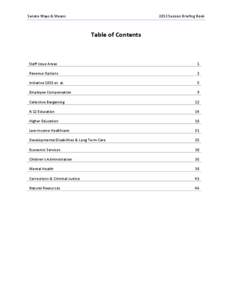 Senate Ways & Means[removed]Session Briefing Book Table of Contents