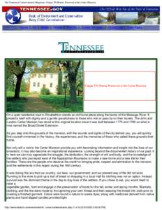 The Tennessee Conservationist Magazine: Unique TN History Preserved at the Carter Mansion