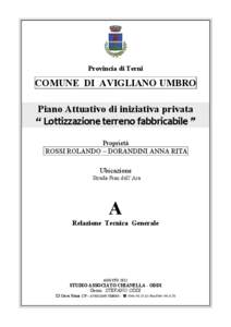 Provincia di Terni  COMUNE DI AVIGLIANO UMBRO Piano Attuativo di iniziativa privata