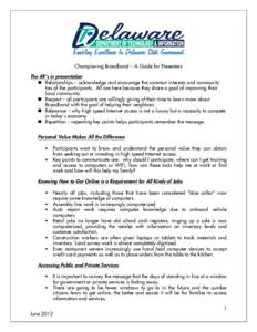 Microsoft Word - Broadband project - Presenter Tips document.doc
