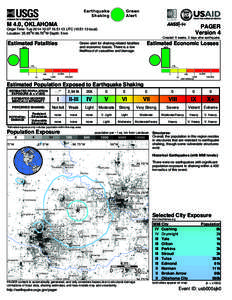 Green Alert Earthquake Shaking M 4.0, OKLAHOMA