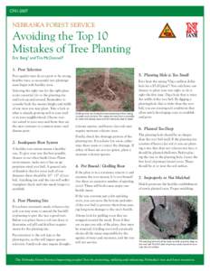 CF01[removed]NEBRASKA FOREST SERVICE Avoiding the Top 10 Mistakes of Tree Planting