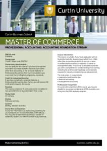 Curtin Business School  master of commerce professional accounting: accounting foundation stream CRICOS code