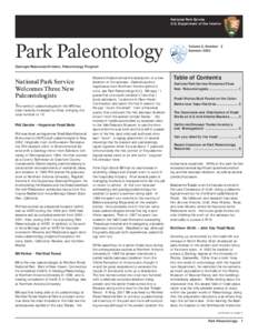 National Park Service U.S. Department of the Interior Park Paleontology  Volume 6, Number 2