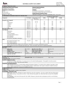 Form # [removed]Revised: [removed]Supersedes: [removed]MATERIAL SAFETY DATA SHEET I. PRODUCT IDENTIFICATION