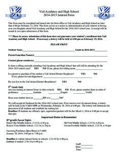   	
   Vail Academy and High School[removed]Interest Form