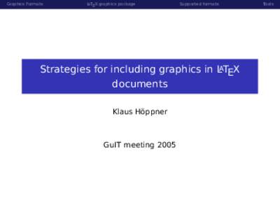 Graphics Formats  LATEX graphicx package Supported formats