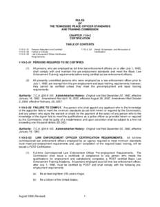 RULES OF THE TENNESSEE PEACE OFFICER STANDARDS AND TRAINING COMMISSION CHAPTER[removed]CERTIFICATION