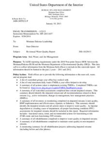 United States Department of the Interior BUREAU OF LAND MANAGEMENT Montana State Office 5001 Southgate Drive Billings, Montana[removed]www.blm.gov/mt