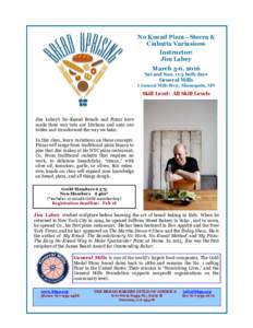Flyer - No Knead Pizza, March 5-6, 2016