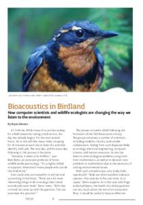 Varied thrush. Photo credit: Adam Hadley (PhD student, FES).  Bioacoustics in Birdland How computer scientists and wildlife ecologists are changing the way we listen to the environment