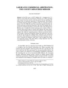 Business law / 68th United States Congress / Federal Arbitration Act / Collective bargaining / Circuit City Stores /  Inc. v. Adams / Samuel Estreicher / Arbitration in the United States / Taft–Hartley Act / Unfair labor practice / Law / Arbitration / Legal terms