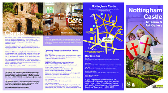 Nottingham Castle Museum and Art Gallery Tourism Leaflet