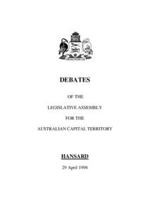 Contents  DEBATES OF THE LEGISLATIVE ASSEMBLY FOR THE