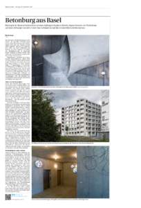 Zürich   23  Tages-Anzeiger – Dienstag, 15. September 2015  Betonburg aus Basel Herzog & de Meuron haben ihren ersten Auftrag im Kanton Zürich abgeschlossen: ein Wohnhaus