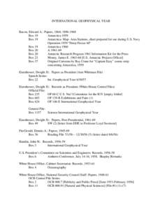 International Geophysical Year