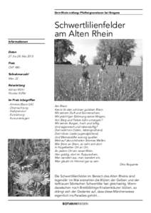 Dem Rhein entlang: Pfeifengraswiesen bei Bregenz  Schwertlilienfelder am Alten Rhein Informationen Daten
