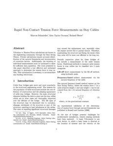 Rapid Non-Contact Tension Force Measurements on Stay Cables ∗