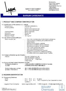 Occupational safety and health / Metal halides / Chlorides / Barium chloride / Barium oxide / Emergency Planning and Community Right-to-Know Act / Toxic Substances Control Act / Material safety data sheet / Barium carbonate / Chemistry / Barium compounds / Industrial hygiene