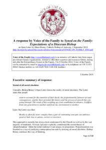 A response by Voice of the Family to Synod on the Family: Expectations of a Diocesan Bishop an Open Letter by Johan Bonny, Catholic Bishop of Antwerp, 1 September 2014 http://kerknet.be/admin/files/assets/subsites/4/docu