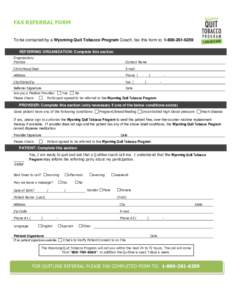 PATIENT FAX REFERRAL FORM