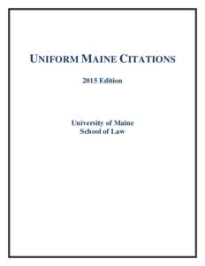Uniform Maine Citation Manual