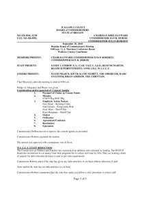 WALLOWA COUNTY BOARD of COMMISSIONERS STATE of OREGON[removed], X130 FAX: [removed]