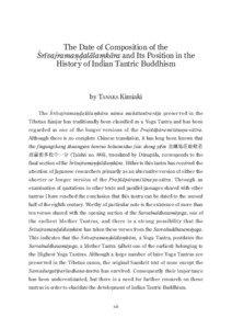 The Date of Composition of the ´Srvajrama ndalla mkra and Its Position in the History of Indian Tantric Buddhism