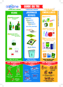 GUIDE DU TRI Bouteilles en verre sans bouchon ni capsule  A DÉPOSER DANS LE CONTENEUR