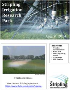 Stripling Irrigation Research Park August 2014 This Month