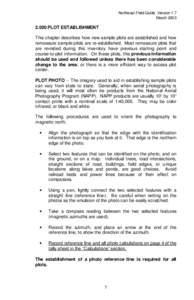 Northeast Field Guide, Version 1.7 March[removed]PLOT ESTABLISHMENT This chapter describes how new sample plots are established and how remeasure sample plots are re-established. Most remeasure plots that