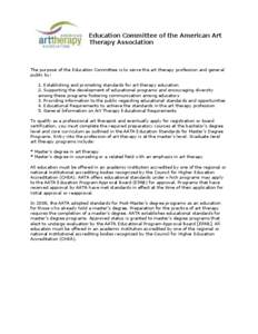 Education Committee of the American Art Therapy Association