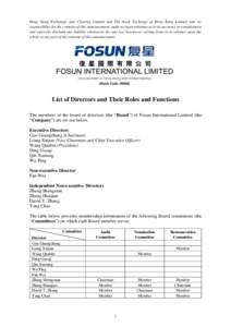 Fosun International Limited / Central Committee of the Communist Party of China / Three Kingdoms