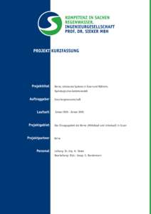 Berne, Umbau des Systems in Essen und Mülheim, Hydrologisches Gebietsmodell Emschergenossenschaft JanuarJanuar 2005