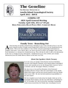 The Geneline THE MONTHLY NEWSLETTER OF  Amelia Island Genealogical Society
