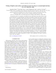 PHYSICAL REVIEW E 77, 031607 共2008兲  Wetting of liquid-crystal surfaces and induced smectic layering at a nematic-liquid interface: An x-ray reflectivity study 1