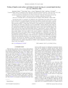 Fluid mechanics / Surface chemistry / Liquid crystals / Phases of matter / Surface freezing / Wetting / Surface tension / X-ray reflectivity / Surface energy / Physical chemistry / Matter / Physics