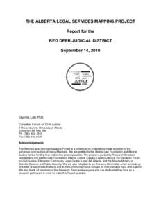 Alberta Legal Services Mapping Project: Report for the Red Deer Judicial District