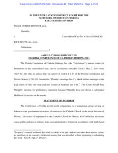 Case 4:14-cv[removed]RH-CAS Document 46 Filed[removed]Page 1 of 21  IN THE UNITED STATES DISTRICT COURT FOR THE NORTHERN DISTRICT OF FLORIDA TALLAHASSEE DIVISION JAMES DOMER BRENNER et al.,